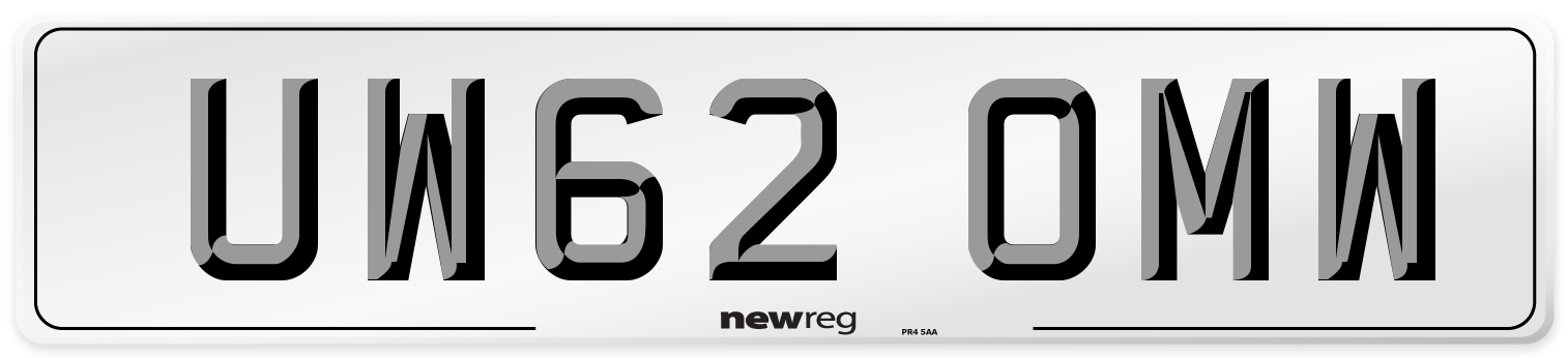 UW62 OMW Number Plate from New Reg